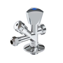 RUBINETTO COMBINATO SOTTOLAVABO - LAVATRICE 1/2 x 3/4 x 3/8 x 10 cromo