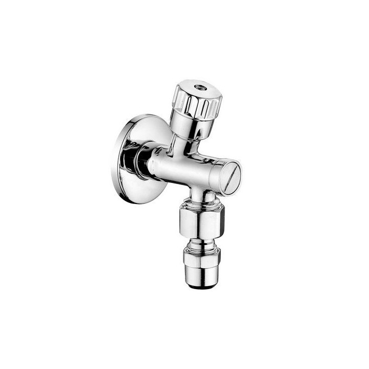 RUBINETTO SOTTOLAVABO A VITONE CON FILTRO A SNODO 1/2 x 10 cromo