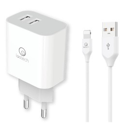SET DI CARICA DA MURO A DOPPIA USB cavo USB attacco lightning apple