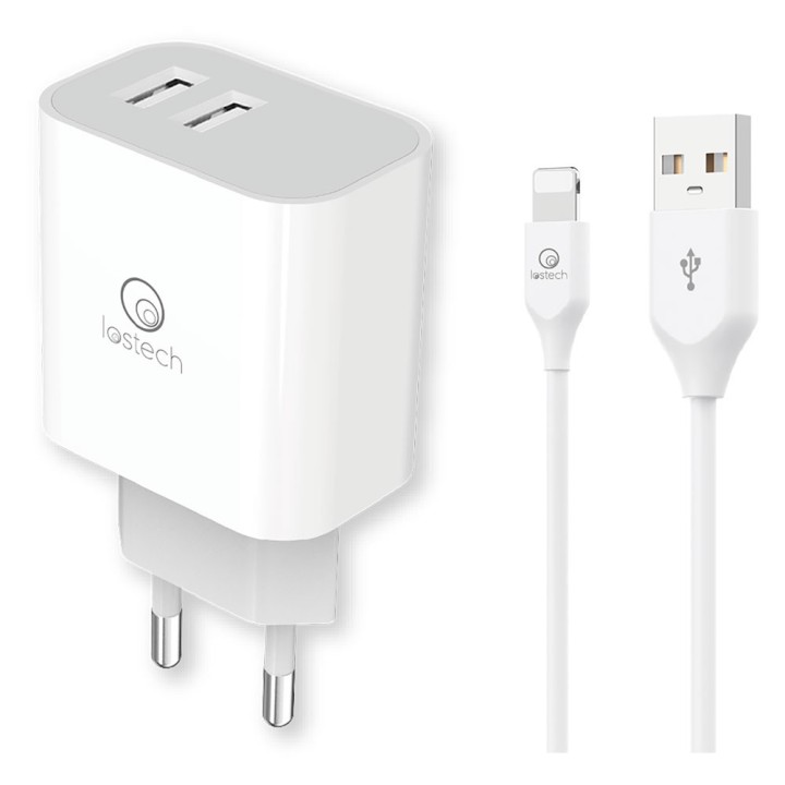 SET DI CARICA DA MURO A DOPPIA USB cavo USB attacco Tipo C (pot.max 15W)