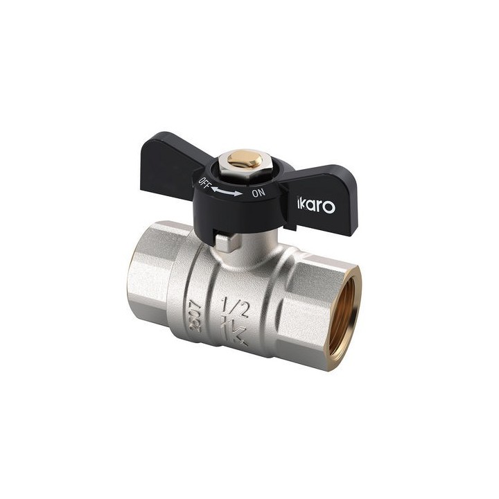 VALVOLA A SFERA IKARO FF CON FARFALLA 1/2" DN 15 PN 50