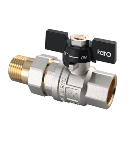 VALVOLA A SFERA IKARO MF CON BOCCHETTONE A FARFALLA 1"