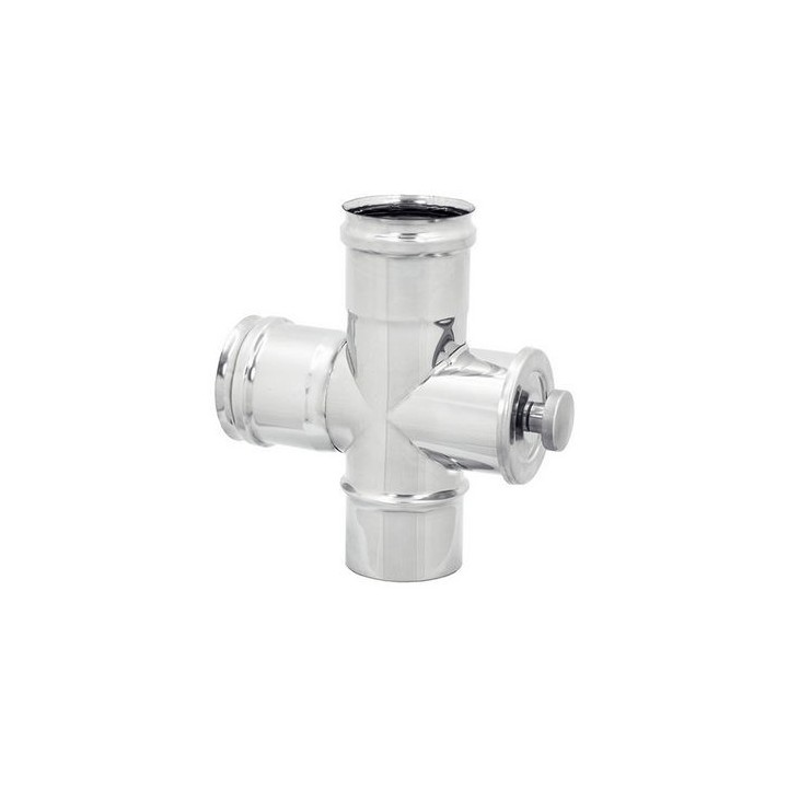 RACCORDO A T 90° CON ISPEZIONE INOX 304 Diam. 80