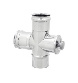 RACCORDO A T 90° CON ISPEZIONE INOX 304 Diam. 100