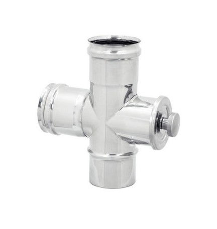 RACCORDO A T 90° CON ISPEZIONE INOX 304 Diam. 100