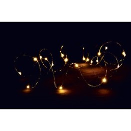 CATENA LUMINOSA A BATTERIA 100 GOCCE LED BIA CALDO