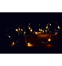 CATENA LUMINOSA A BATTERIA 100 GOCCE LED BIA CALDO