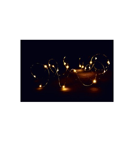 CATENA LUMINOSA A BATTERIA 100 GOCCE LED BIA CALDO