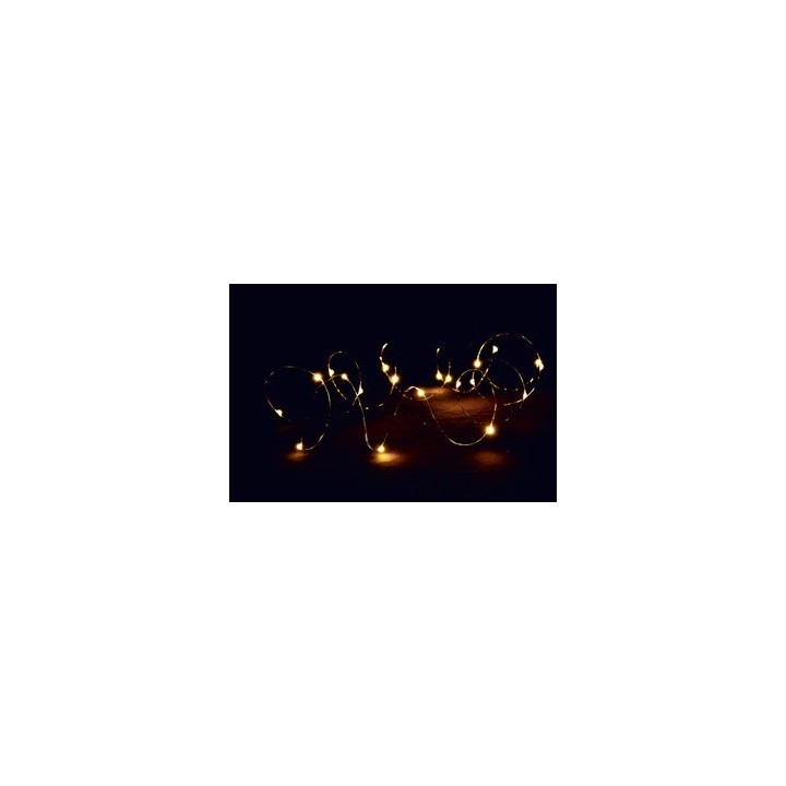 CATENA LUMINOSA A BATTERIA 100 GOCCE LED BIA CALDO