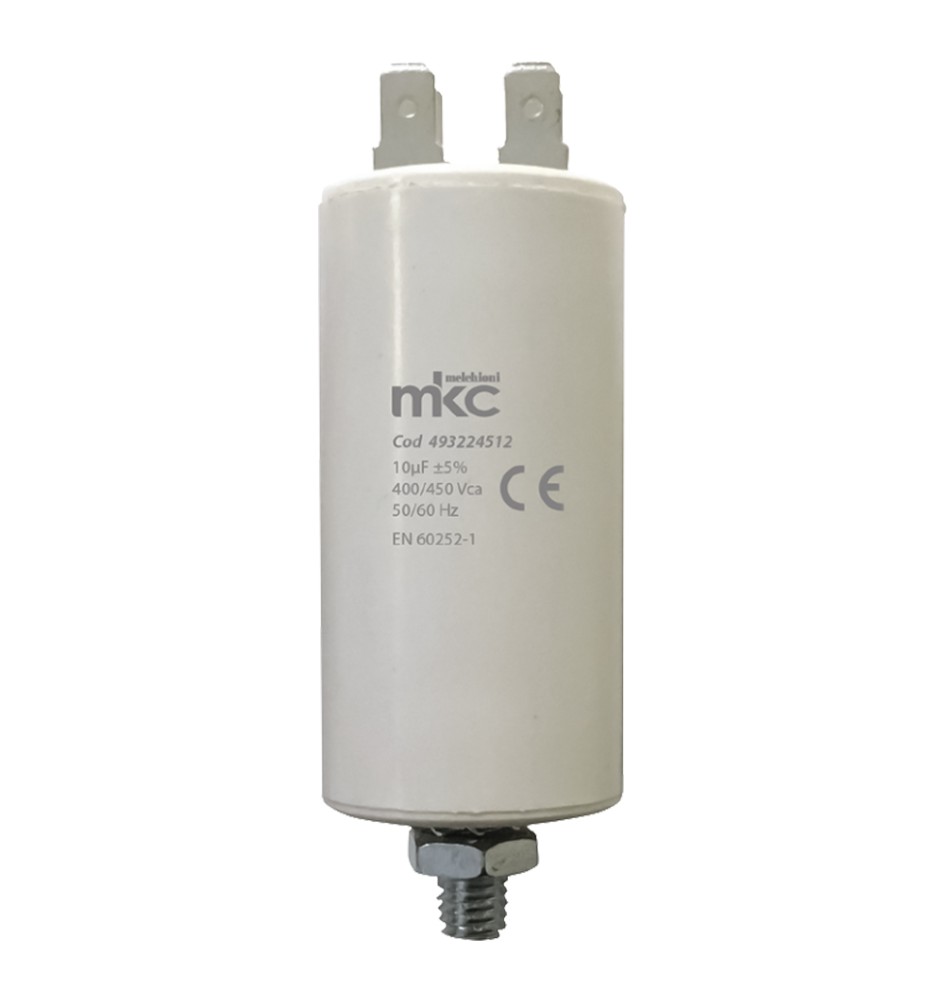 CONDENSATORE DI SPUNTO CON VITE terminale faston 10 UF - 400 / 450 V