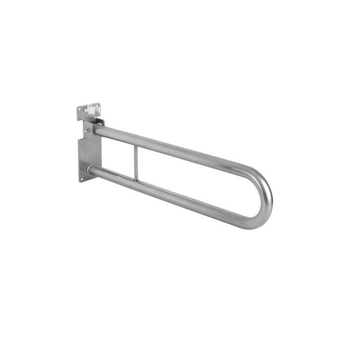 BARRA DI SOSTEGNO RIBALTABILE CON PORTACARTA IGIENICA cm. 85 Acciaio Inox