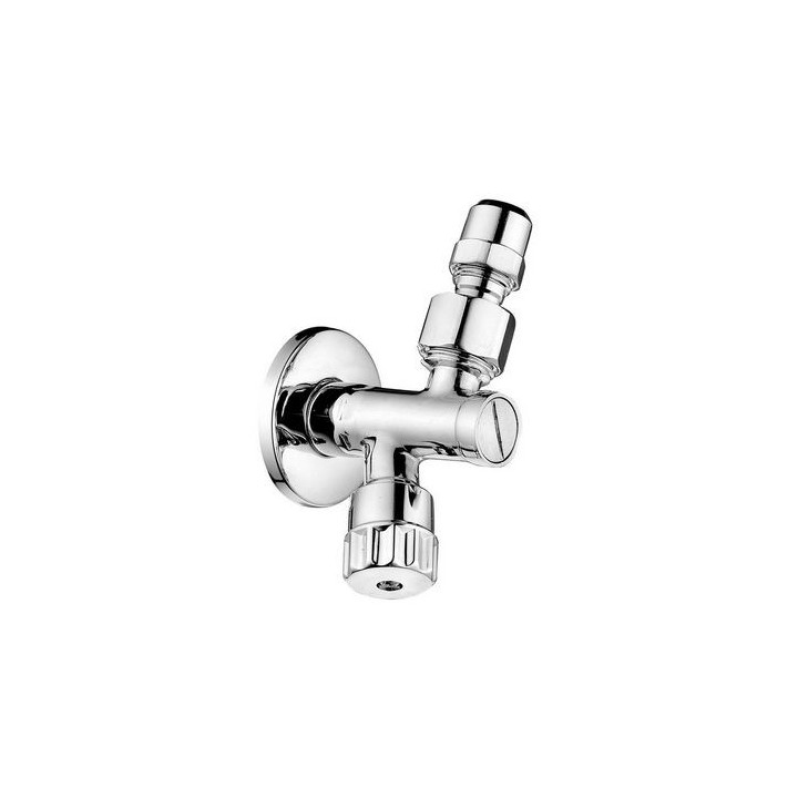 RUBINETTO SOTTOLAVABO A VITONE CON FILTRO A SNODO 1/2 x 10 cromo