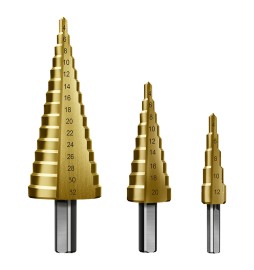 FRESA CONICA A GRADINI HSS IN SET 3 pezzi
