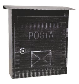 CASSETTA POSTALE 'IBISCO' cm 26x9,7x h 29 - argento antico