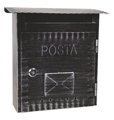 CASSETTA POSTALE 'IBISCO' cm 26x9,7x h 29 - argento antico
