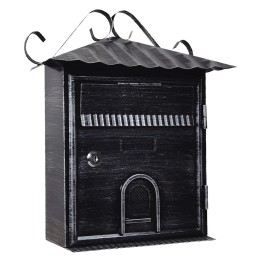 CASSETTA POSTALE 'FIORDALISO' cm 30x10,5x h 36 - argento\nero antico