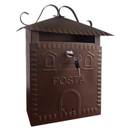 CASSETTA POSTALE 'IRIS' cm 36x9x h 32 - rame antico