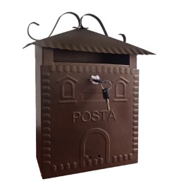 CASSETTA POSTALE 'IRIS' cm 36x9x h 32 - rame antico