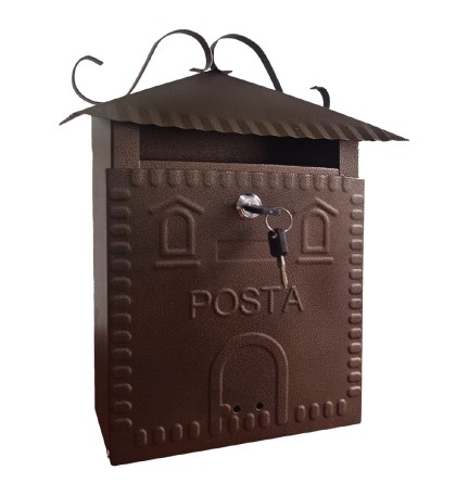 CASSETTA POSTALE 'IRIS' cm 36x9x h 32 - rame antico