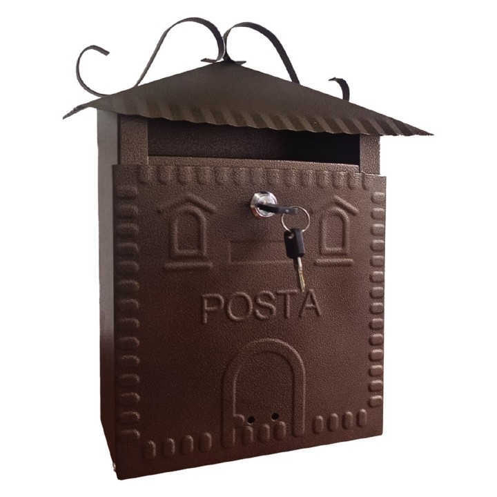 CASSETTA POSTALE 'IRIS' cm 36x9x h 32 - rame antico