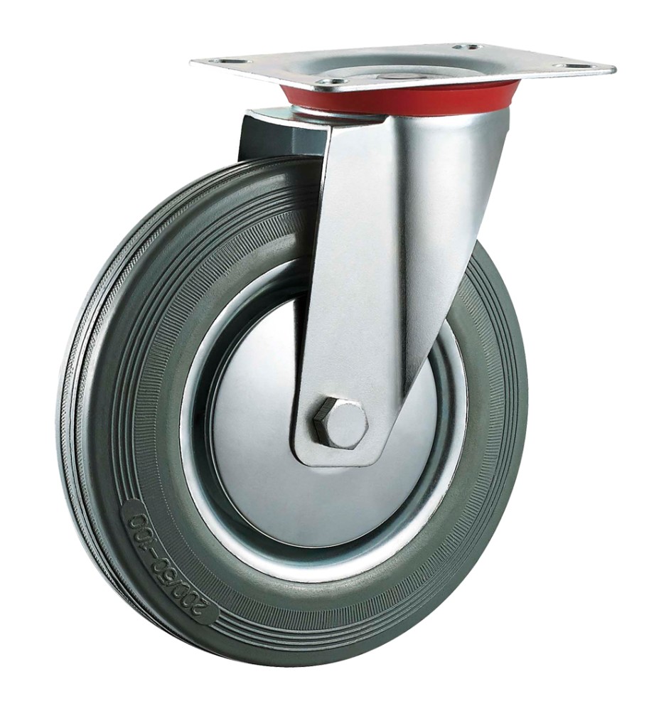 RUOTA PER CARRELLI ART. 80 ø mm 125 - piastra mm 105 x 85 - capacità kg 80