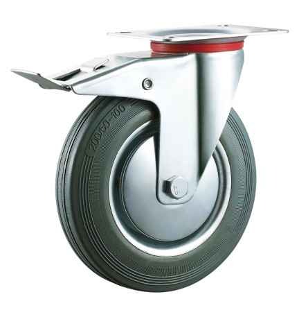 RUOTA PER CARRELLI ART. 80 ø mm 80 - piastra mm 105 x 85 - capacità kg 60