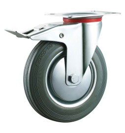 RUOTA PER CARRELLI ART. 80 ø mm 200 - piastra mm 135 x 85 - capacità kg 120