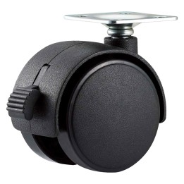 RUOTA PER MOBILI DOPPIA ø 40 - piastra mm 38 x 38 - capacità kg 25 - pz 2 BL