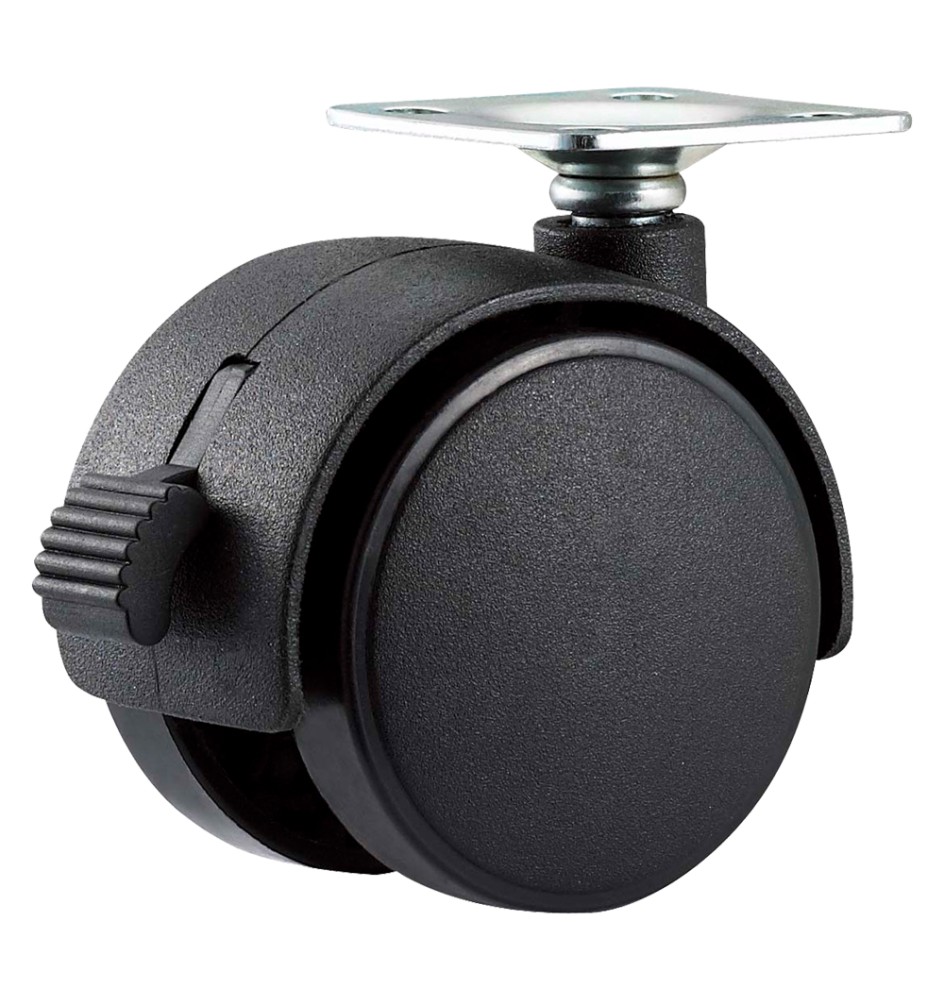 RUOTA PER MOBILI DOPPIA ø 40 - piastra mm 38 x 38 - capacità kg 25 - pz 2 BL