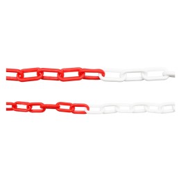 CATENA SEGNALETICA BICOLORE bianca / rossa - Ø mm. 6 x 36 x 19 x mt.25
