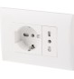 PLACCA C/SUPP PRESA BIPAS+PRESA BIPAS SCHUKO BCO