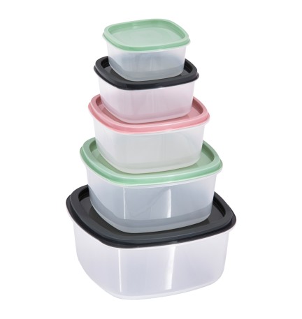 CONTENITORE PER ALIMENTI QUADRATO 'KEEPER' pz. 5