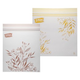 SACCHETTI PER ALIMENTI RICHIUDIBILI motivo ocra - cm 16,5 x 15 - pz 25
