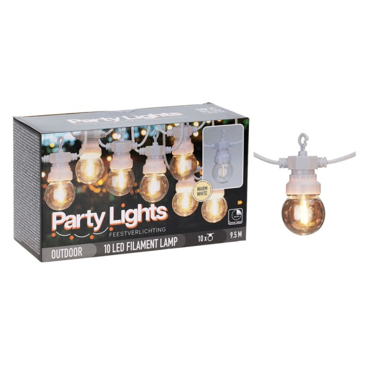 CATENA LINEARE A LED 'PARTY LIGHTS' 10 LED - 9,5 mt