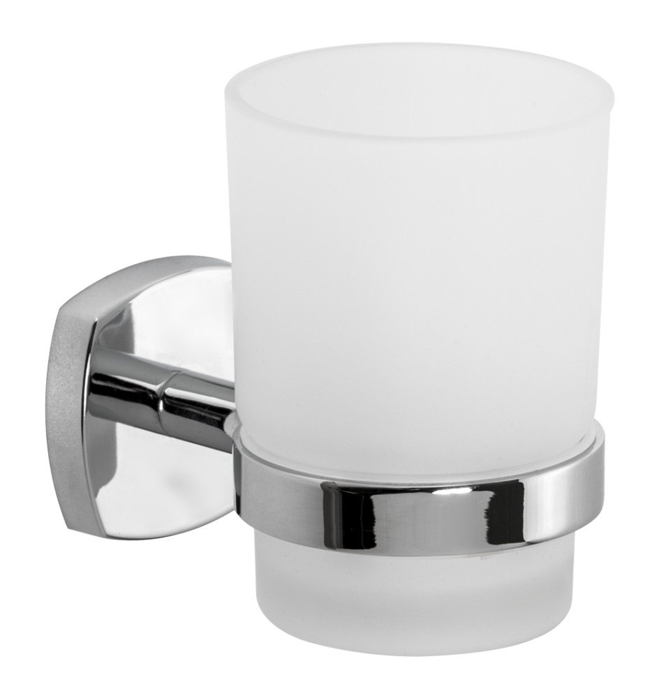 PORTA SPAZZOLINI SERIE 'STARTER' leghe metalliche - vetro opaco