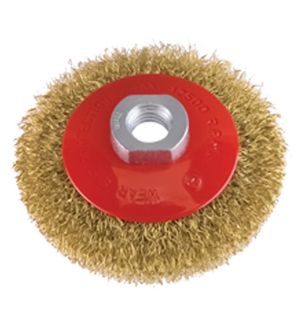 SPAZZOLA CONICA PER SMERIGLIATRICE Ø mm 90 foro M 14