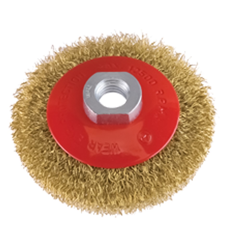 SPAZZOLA CONICA PER SMERIGLIATRICE Ø mm 120 foro M 14