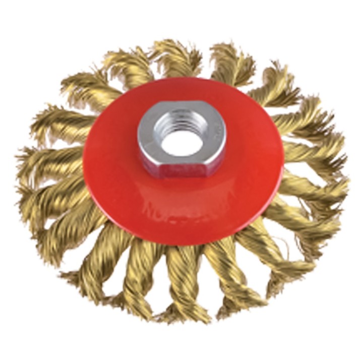 SPAZZOLA CIRCOLARE CONICA Ø mm 100 - foro M 14