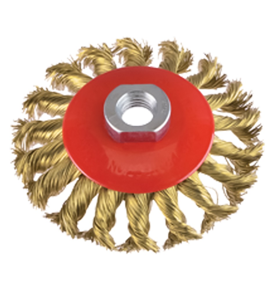 SPAZZOLA CIRCOLARE CONICA Ø mm 120 - foro M 14