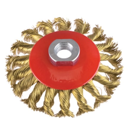 SPAZZOLA CIRCOLARE CONICA Ø mm 120 - foro M 14