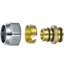 RACCORDO DADO E OGIVA PER VALVOLA E DETENTORE PER RADIATORI 24x19 D.20