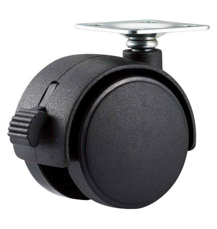 RUOTA PER MOBILI DOPPIA ø 50 - piastra mm 38 x 38 - capacità kg 30 - pz 2 BL