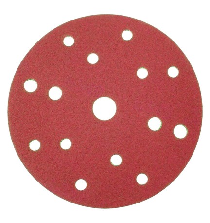 DISCO IN CARTA VELCRATO 'P64E' 15 FORI ø mm 150 x 18 - grana 180