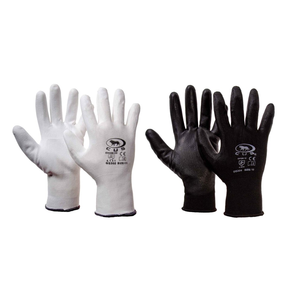 GUANTI POLIESTERE / POLIURETANO Tg. 8 (M) - palmo nero