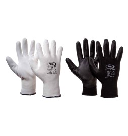 GUANTI POLIESTERE / POLIURETANO Tg. 9 (L) - palmo nero