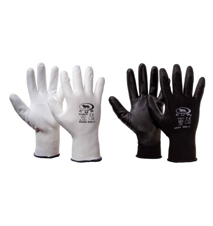 GUANTI POLIESTERE / POLIURETANO Tg. 9 (L) - palmo nero