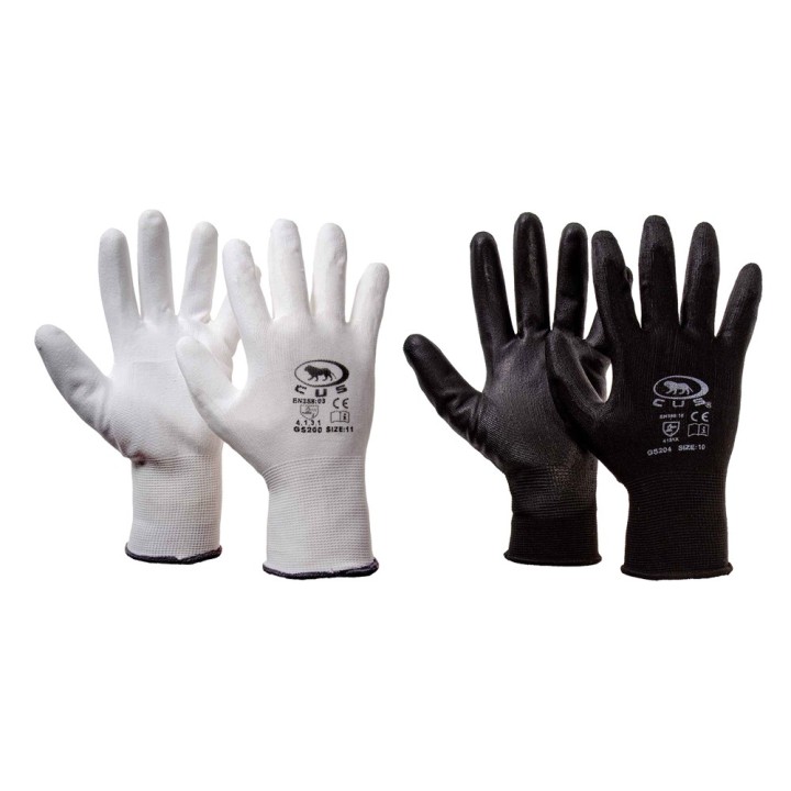GUANTI POLIESTERE / POLIURETANO Tg. 9 (L) - palmo nero