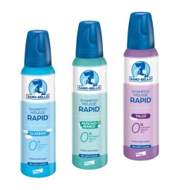 SHAMPOO MOUSSE PER CANE E CUCCIOLI 'RAPID' profumazione al muschio bianco