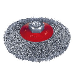 SPAZZOLA CONICA PER SMERIGLIATRICE ø mm 120 - blister