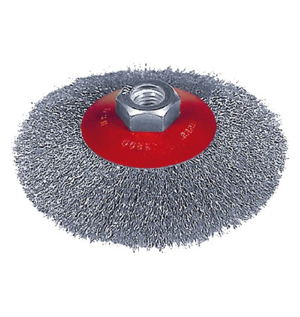 SPAZZOLA CONICA PER SMERIGLIATRICE ø mm 150